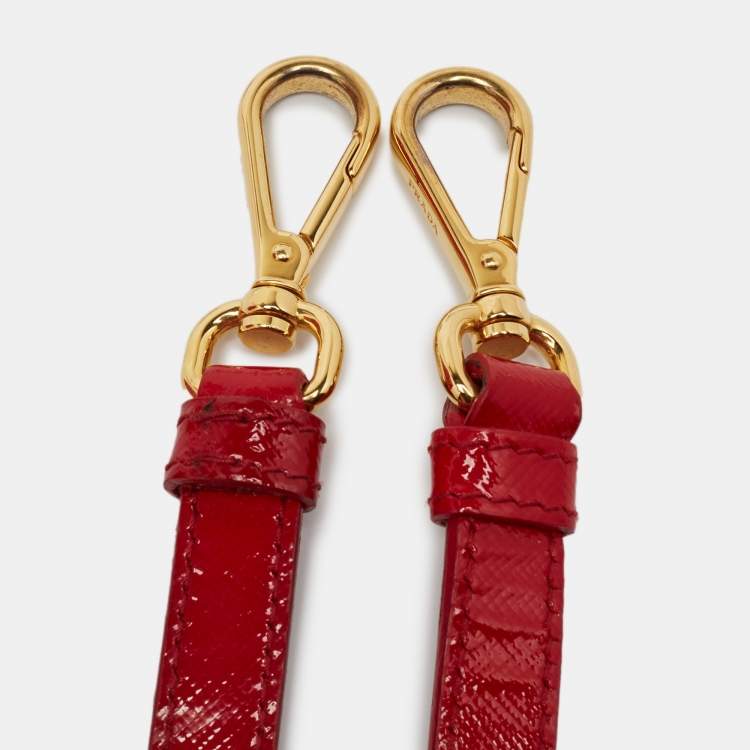 Pre Owned Prada Red Saffiano Vernice Leather Galleria Tote