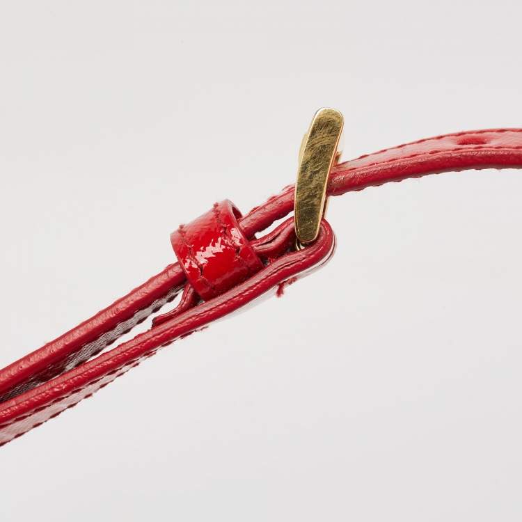 Pre Owned Prada Red Saffiano Vernice Leather Galleria Tote