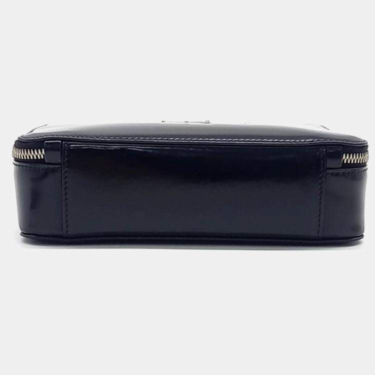مملوكة مسبقًا Prada Black Leather Spazzolato Travel Crossbody Bag