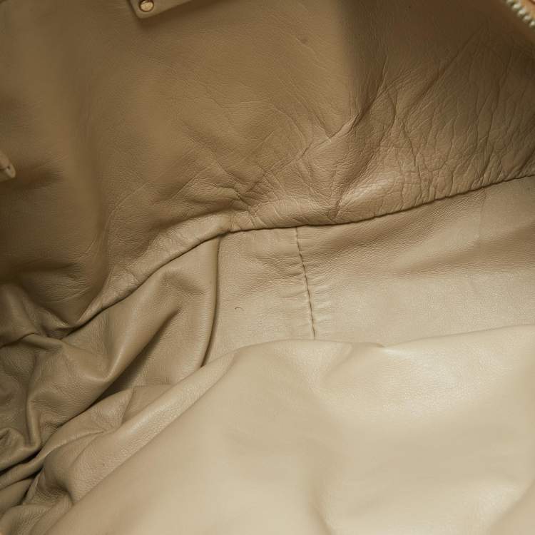 Pre Owned Prada Beige Python Front Pocket Satchel  