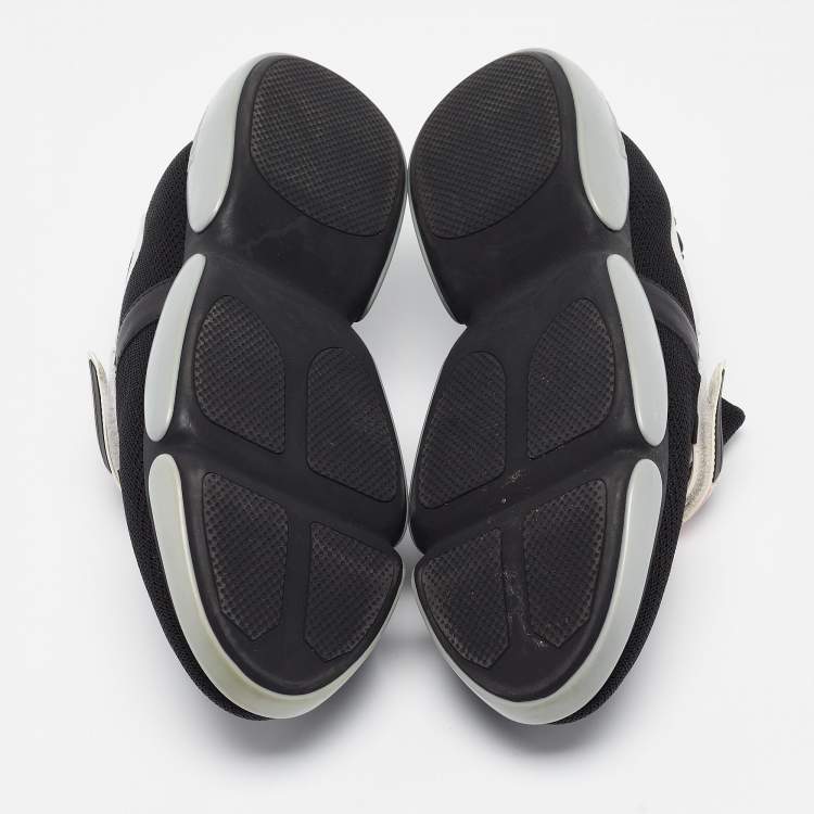 Pre Owned Prada Black Mesh and Leather Cloudbust Sneakers Size 38.5
