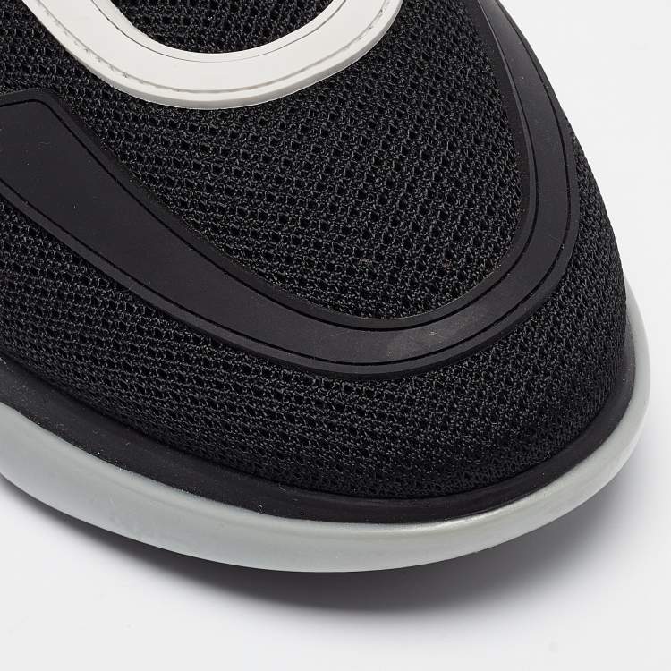 Pre Owned Prada Black Mesh and Leather Cloudbust Sneakers Size 38.5