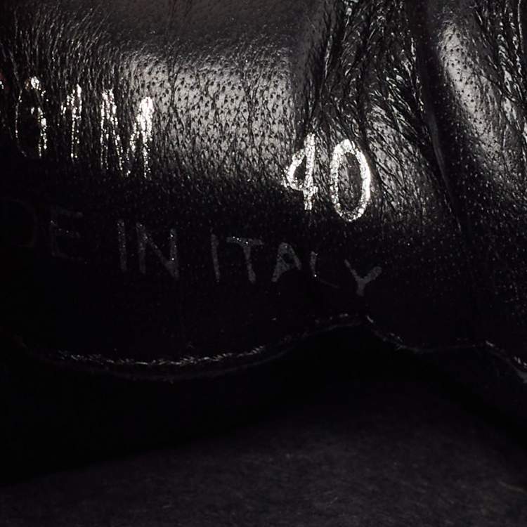 Pre Owned Prada Black Brushed Leather Re Nylon Lace Up Sneakers Size 40