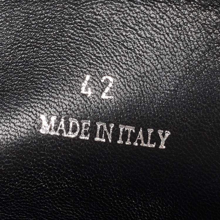 Pre Owned Prada Black Leather Studded Platform Mules Size 42