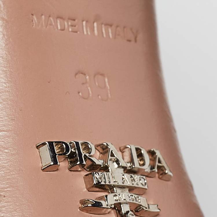 Pre Owned Prada Navy Blue Embossed Croc Crystal Embellished Platform Ankle Strap Sandals Size 39