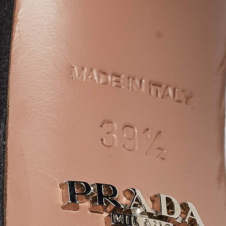 Pre Owned Prada Black Suede Ankle Strap Sandals Size 39.5