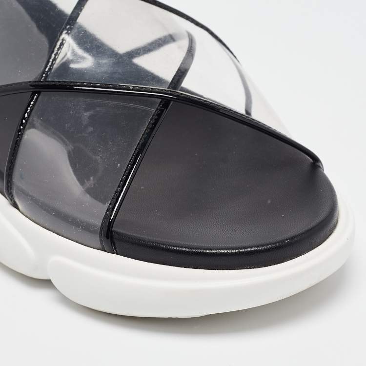 Pre Owned Prada Transparent PVC Cloudbust Slingback Sandals Size 39