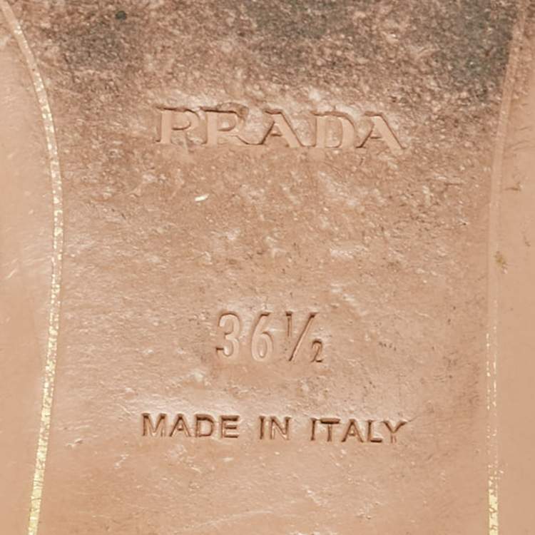 Pre Owned Prada Grey Crocodile Leather Flat Slides Size 36.5