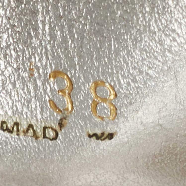 Pre Owned Prada Silver Leather Brogues Oxford Sneakers Size 38