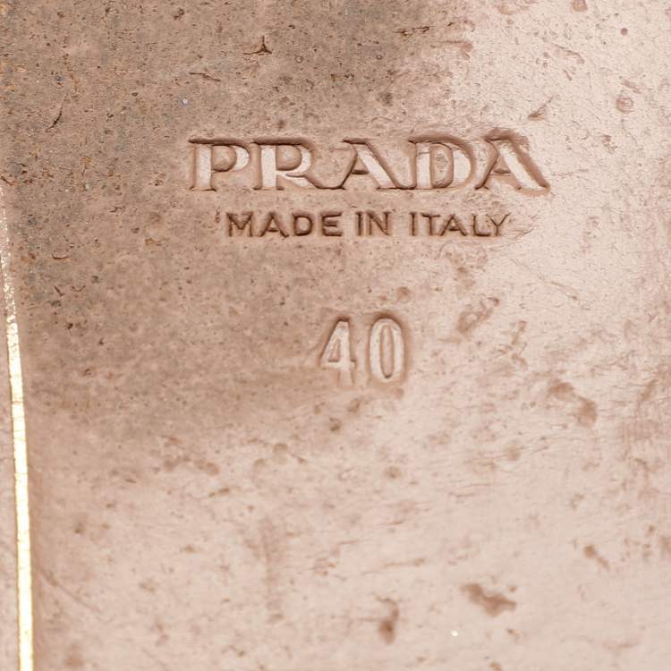 Pre Owned Prada Yellow Patent Saffiano Leather Flat Slides Size 40