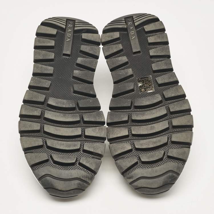 Pre Owned Prada Black Nylon Prax 01 Lace Up Sneakers Size 37