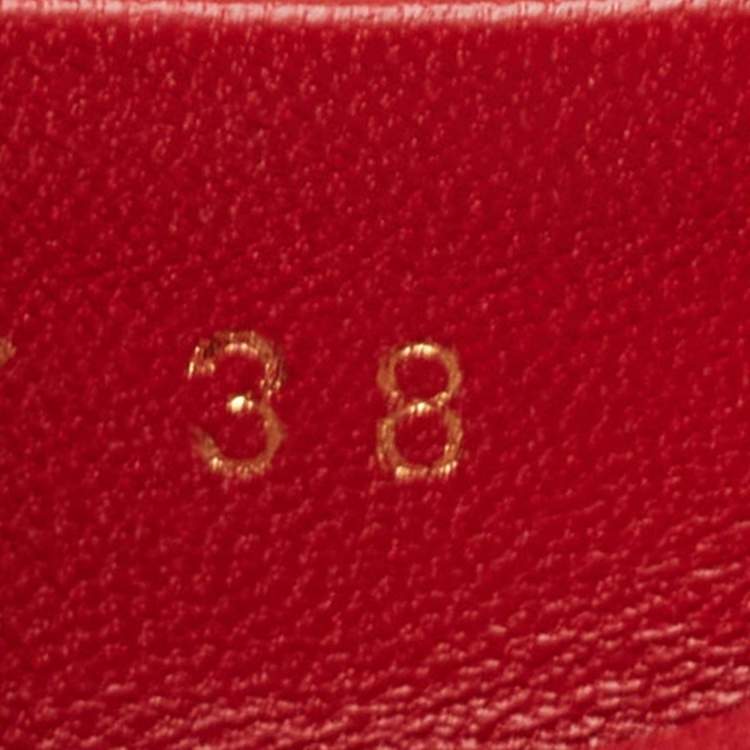 Pre Owned Prada Red Brushed Leather Slingback Pumps Size 38
