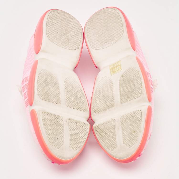 Pre Owned Prada Neon Pink Fabric Cloudbust Sneakers Size 37