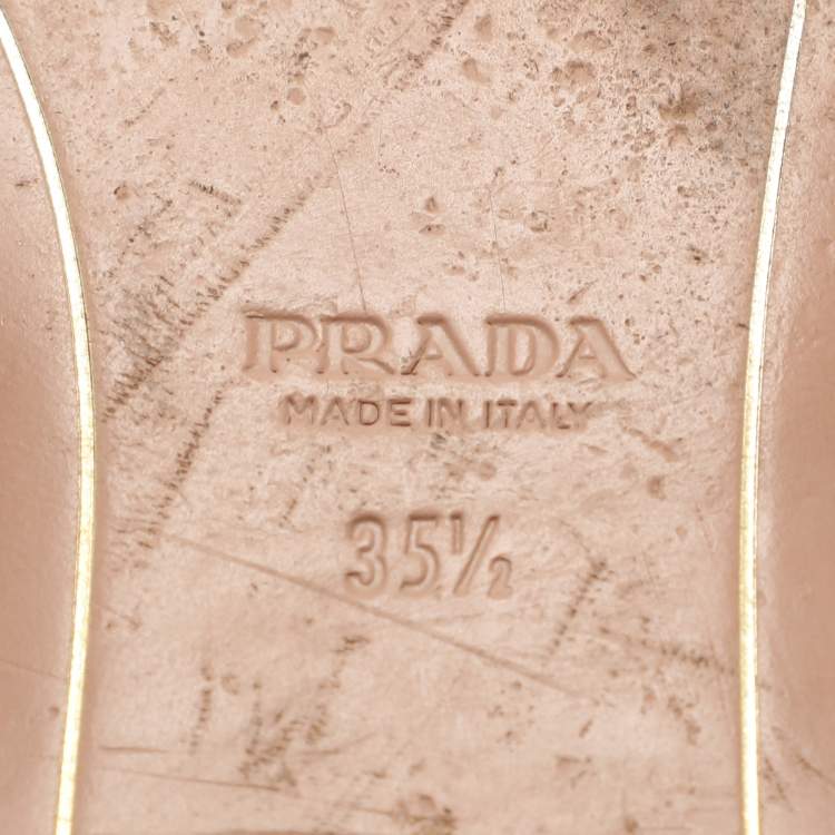 Pre Owned Prada Purple Saffiano Patent Leather Logo Flat Slides Size 35.5