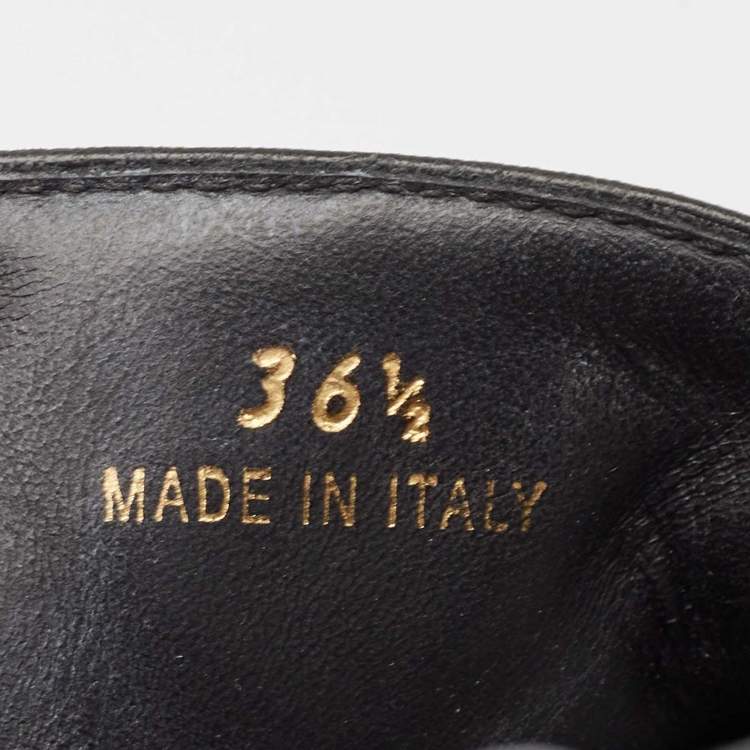 Pre Owned Prada Black Quilted Leather Slingback Flat Sandals Size 36.5