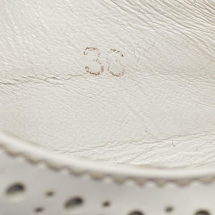 Pre Owned Prada White Patent Leather Derby Sneakers Size 36