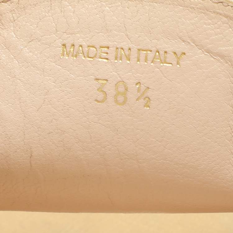Pre Owned Prada Gold Saffiano Leather Platform Slide Sandals Size 38.5