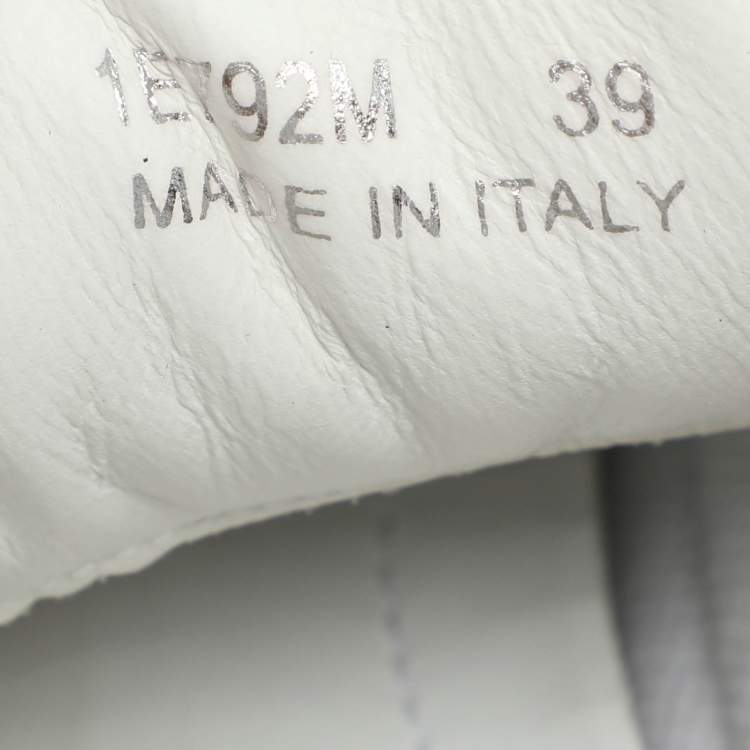 Pre Owned Prada White/Blue Leather Downtown Low Top Sneakers Size 39