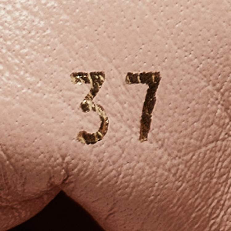 Pre Owned Prada Pink Leather Crystal Embellished Low Top Sneakers Size 37