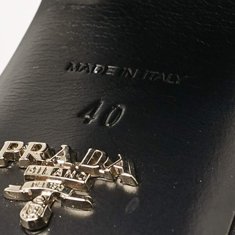 Pre Owned Prada Multicolor Fabric and Patent Leather Platform Sandals Size 40