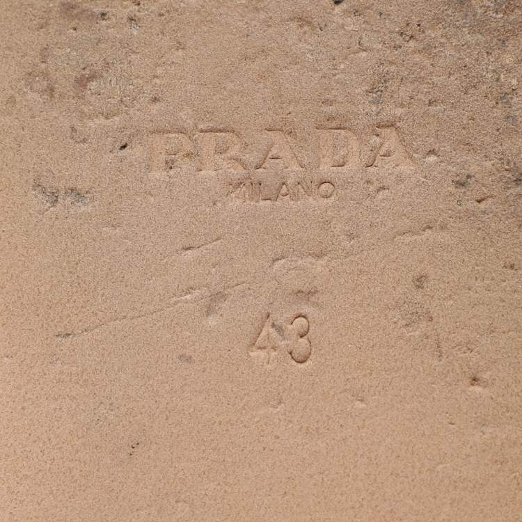 Pre Owned Prada Black Saffiano Patent Leather Mules Size 43