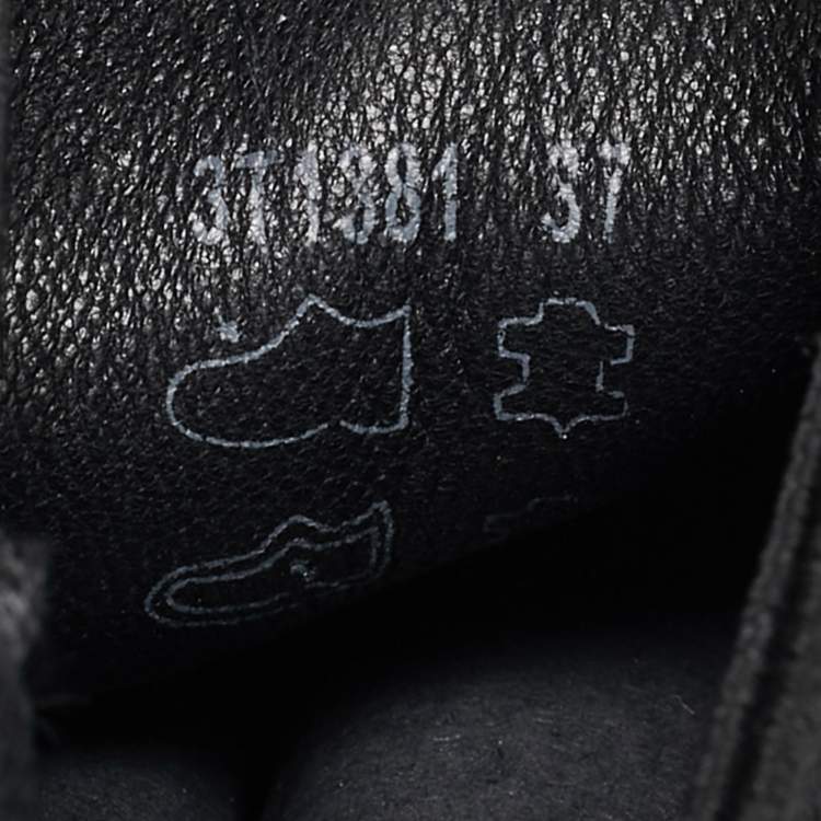 Pre Owned Prada Black Leather Ankle Length Chelsea Boots Size 37