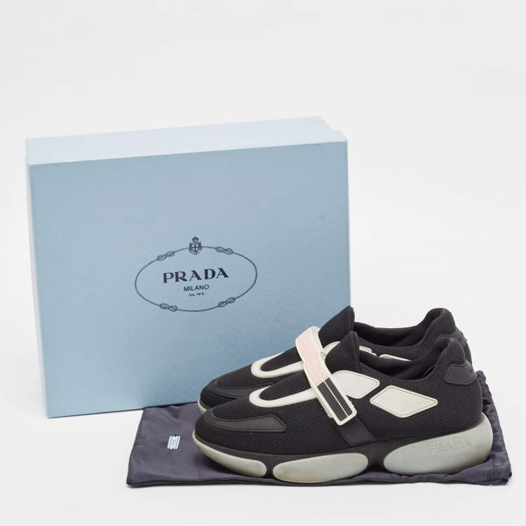 مملوكة مسبقًا Prada Black Mesh and Rubber Cloudbust Sneakers Size 37.5