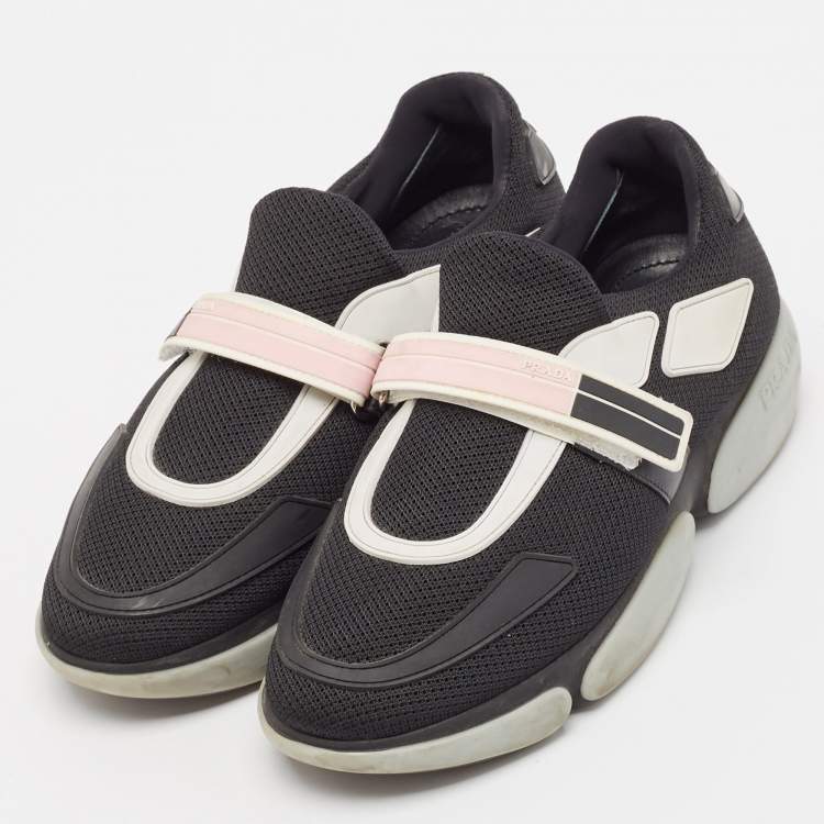 مملوكة مسبقًا Prada Black Mesh and Rubber Cloudbust Sneakers Size 37.5