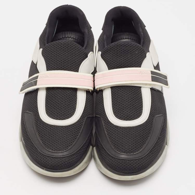 مملوكة مسبقًا Prada Black Mesh and Rubber Cloudbust Sneakers Size 37.5