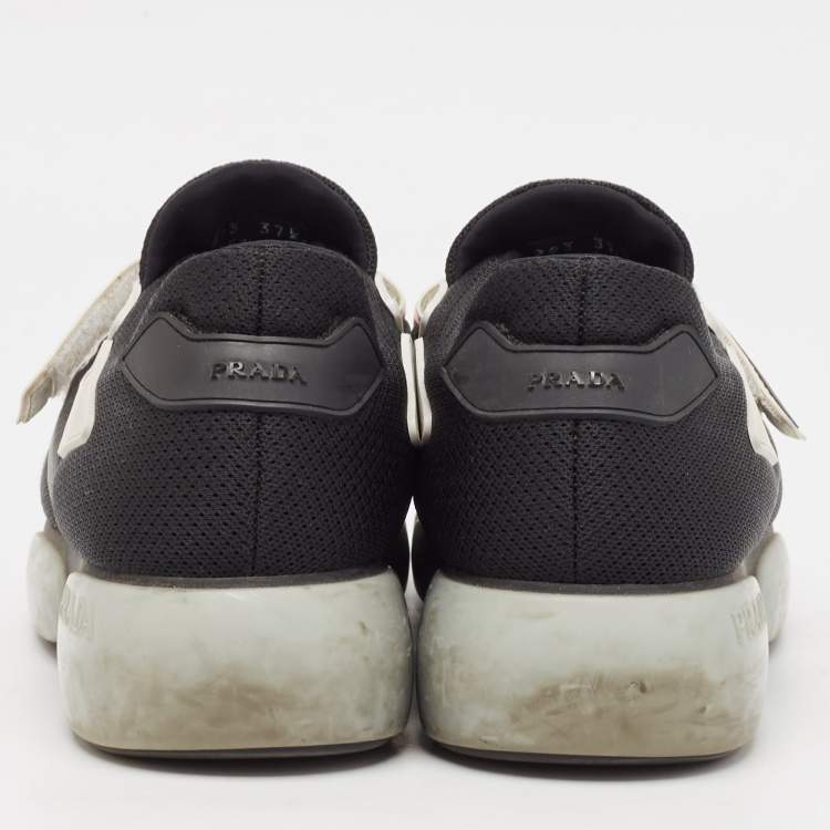 مملوكة مسبقًا Prada Black Mesh and Rubber Cloudbust Sneakers Size 37.5