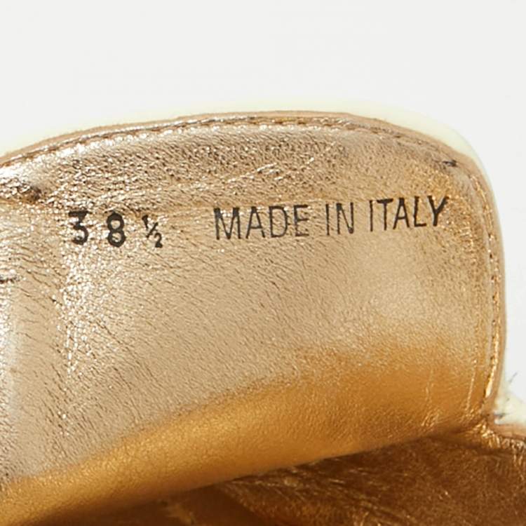 Pre Owned Prada Navy Blue Saffiano Leather Espadrille Platform Slides Size 38.5