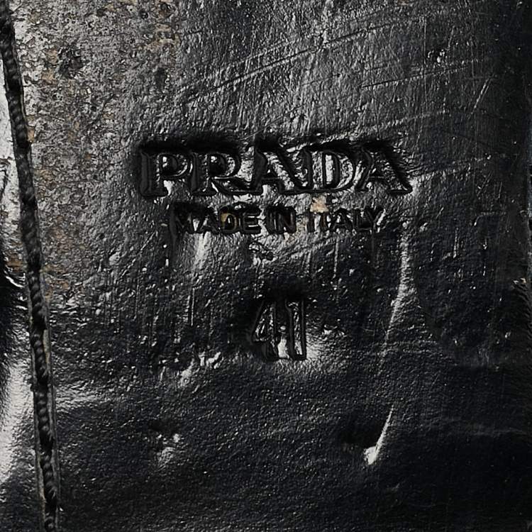 Pre Owned Prada Yellow Saffiano Leather Flat Slides Size 41