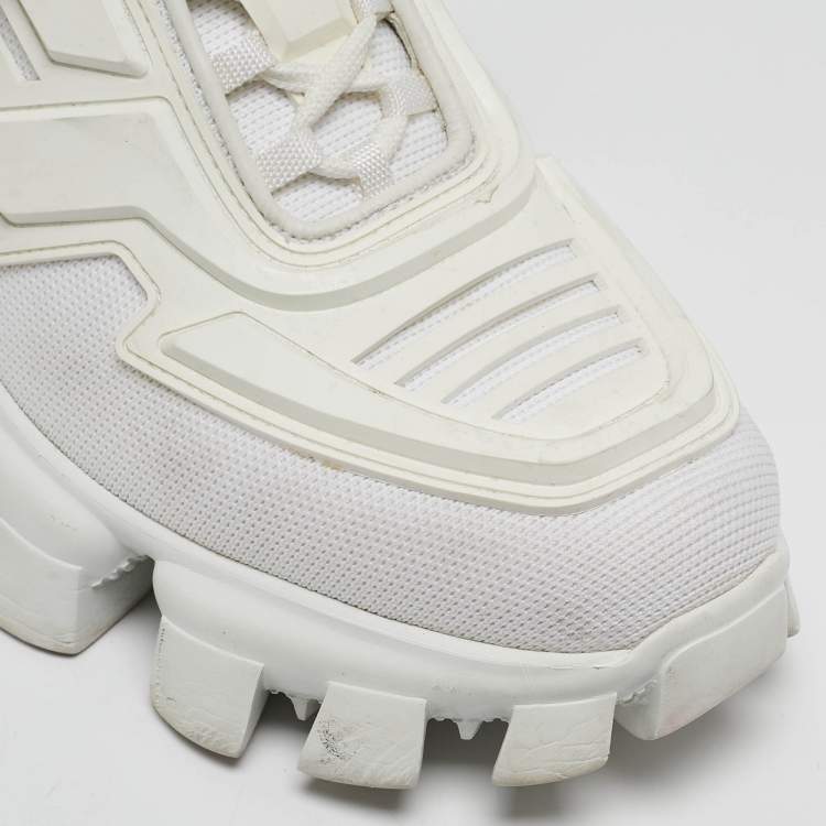Pre Owned Prada White Fabric and Rubber Cloudbust Thunder Low Top Sneakers Size 39.5