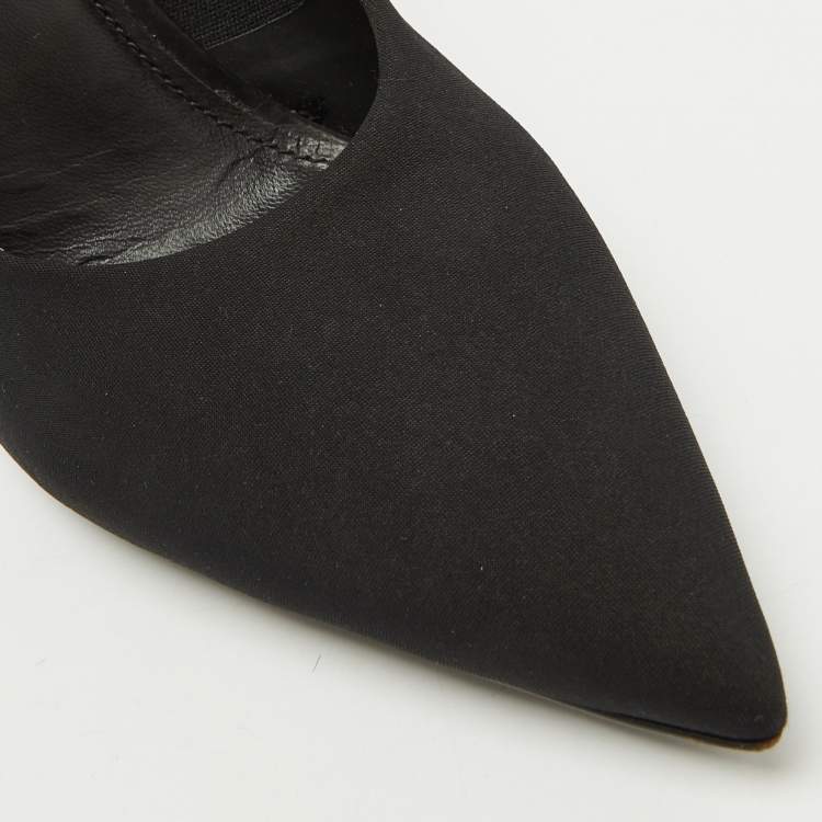 Pre Owned Prada Black Fabric Pointed Toe Pumps Size 36
