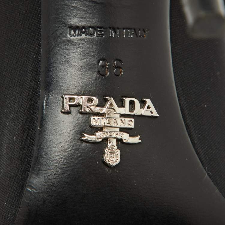 Pre Owned Prada Black Fabric Pointed Toe Pumps Size 36