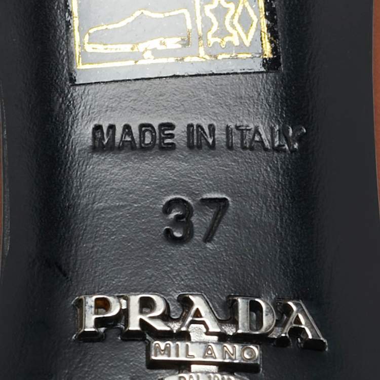 Pre Owned Prada Multicolor Leather Fringed Studded Slingback Pumps Size 37