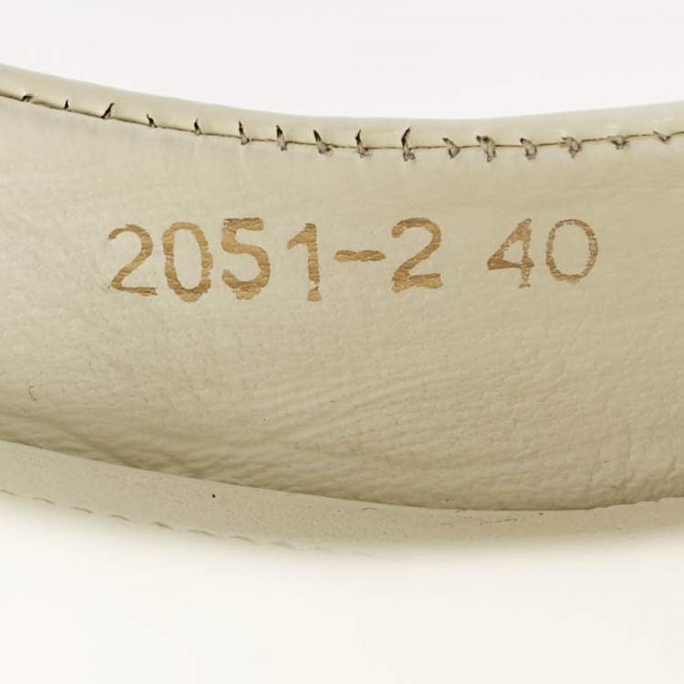 Pre Owned Prada White Patent Leather Bow Slingback  Pumps Size 40