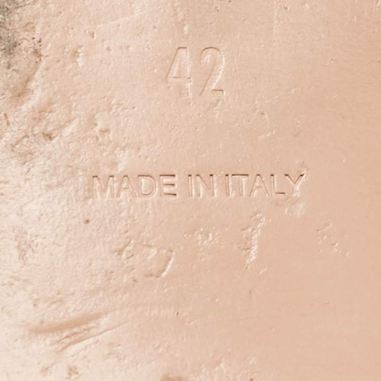 Pre Owned Prada Beige Patent Leather Peep Toe Flat Mules Size 42