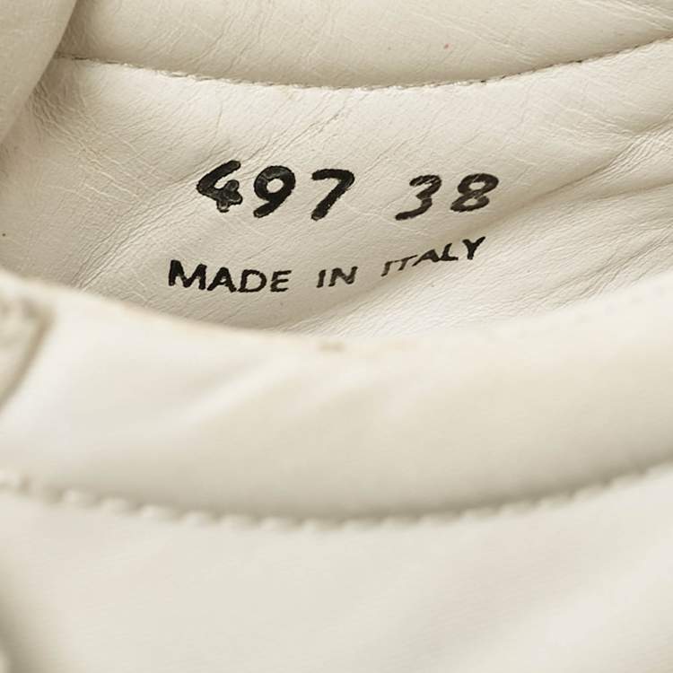 Pre Owned Prada White Canvas Cassetta Lace Up Sneakers Size 38