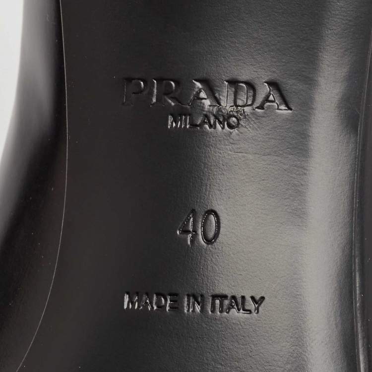 Pre Owned Prada Black Leather Bow Pointed Toe Pumps Size 40