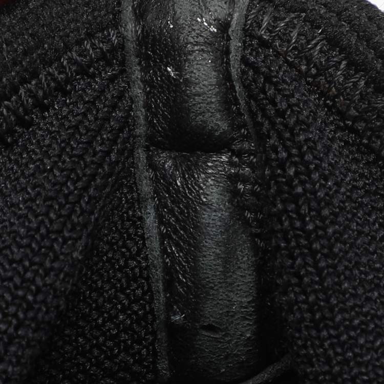 Pre Owned Prada Black Fabric Knit Fabric Low Top Sneakers Size 39
