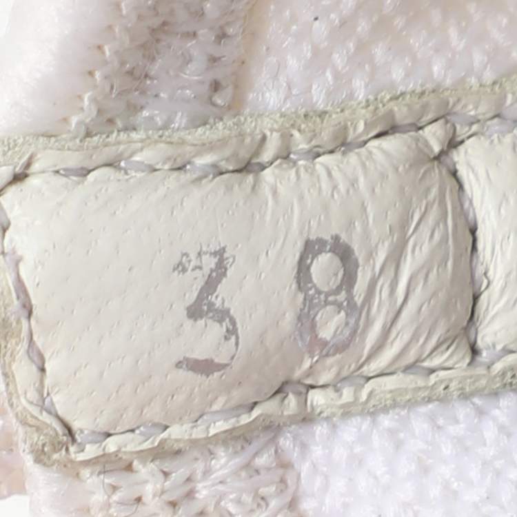 مملوكة مسبقًا Prada White/Red Knit Fabric Low Top Sneakers Size 38