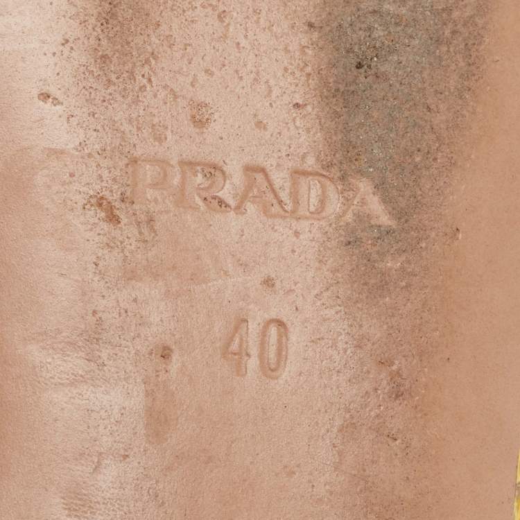 Pre Owned Prada Two Tone Snakeskin Smoking Slippers Size 40