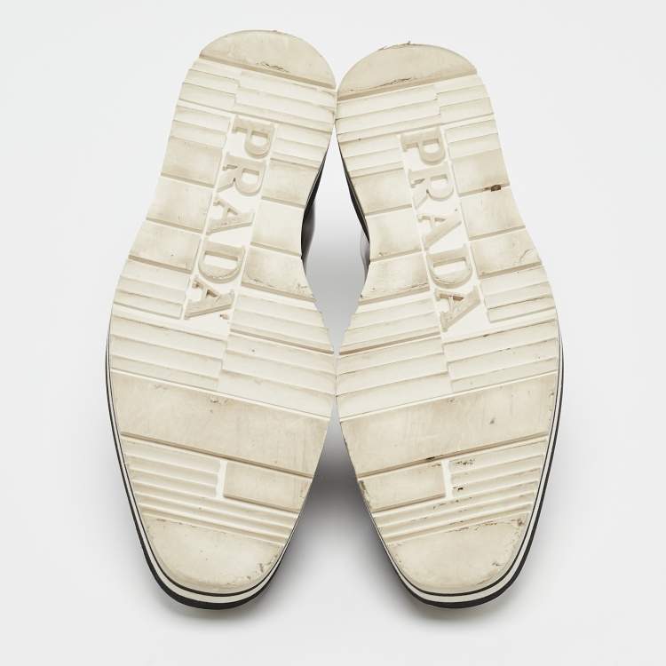 Pre Owned Prada Silver Leather Brogues Oxford Sneakers Size 39