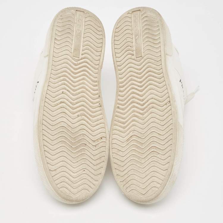 Pre Owned Prada White  Leather  Lace Up Trainer Sneakers Size 36.5 