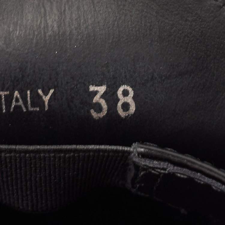 Pre Owned Prada Black Brushed Leather Slip On Loafers Size 38