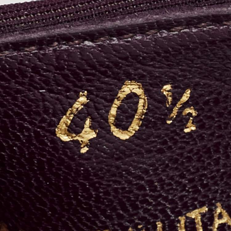 Pre Owned Prada Purple Fabric and Leather Crystals Cross Strap Flats Size 40.5