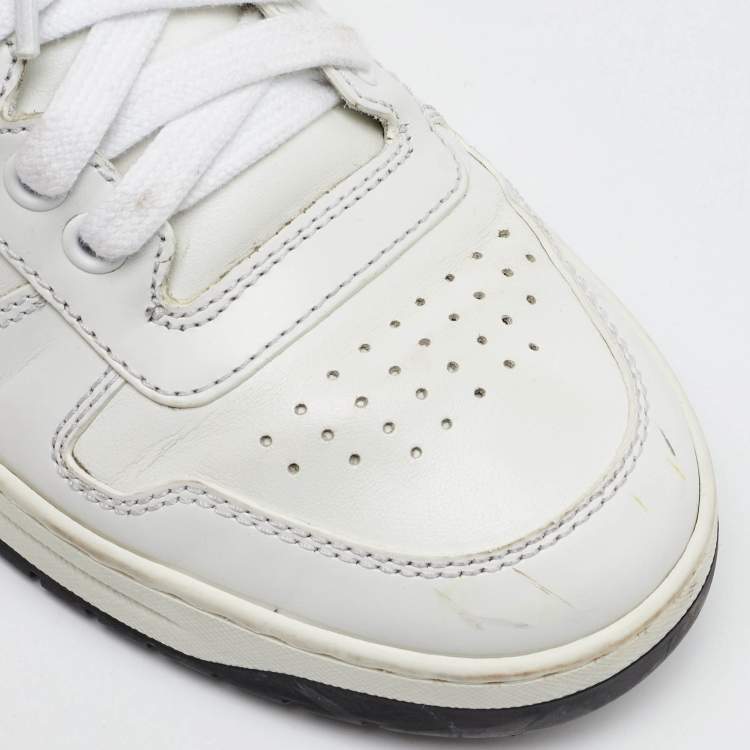Pre Owned Prada White Leather Downtown Low Top Sneakers Size 38