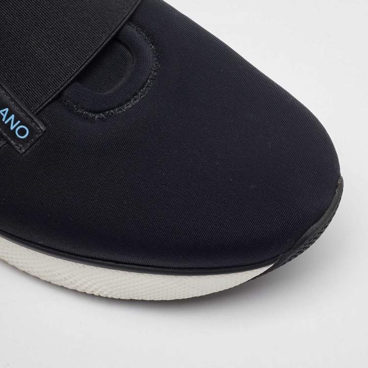 Pre Owned Prada Black Neoprene Slip On Sneakers Size 37.5