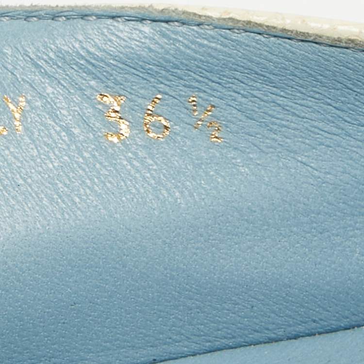 Pre Owned Prada Cream Leather Open Toe Platform Espadrilles Size 36.5